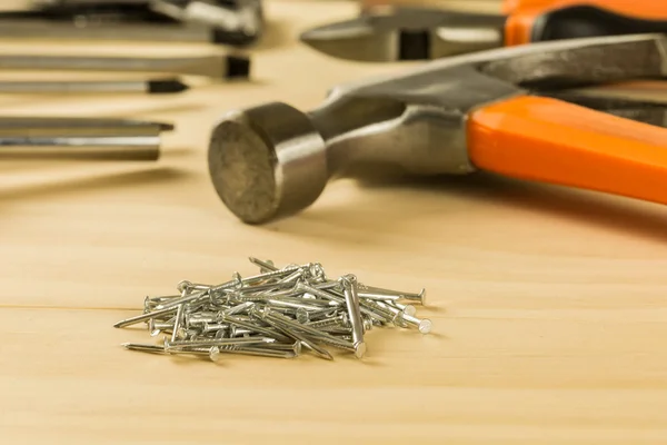 Hammer and nails — Stock Photo, Image