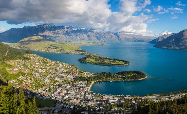 Queenstown Luftaufnahme von der Skyline der Gondel — Stockfoto