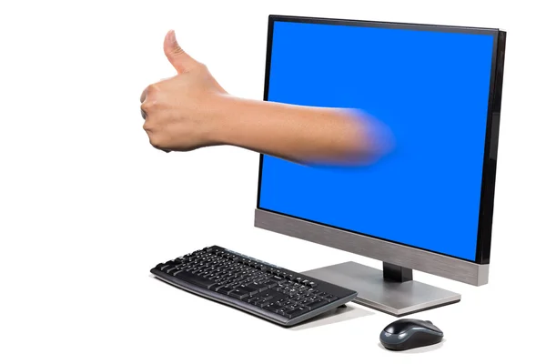Hand showing thumbs up gesture — Stock Photo, Image