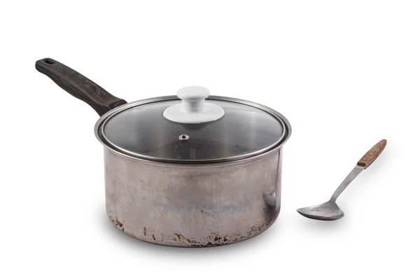 Used pot kitchen tools — Stock Photo, Image