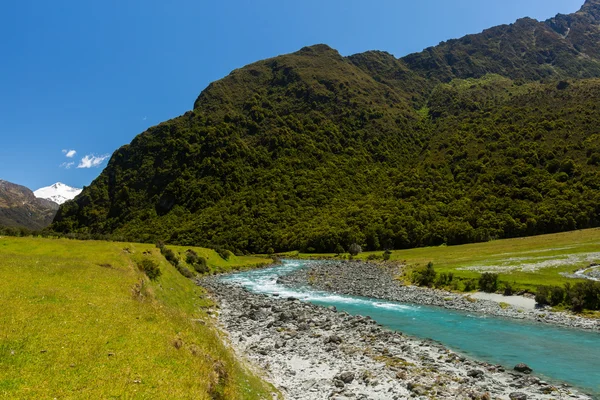 雄大な山とストリームの風景 — ストック写真