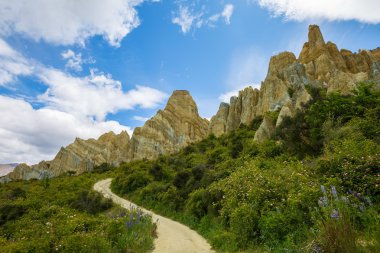 Clay kayalıkları Omarama yakınındaki