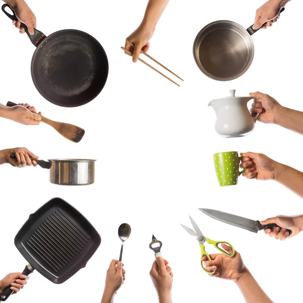 mutfak aletleri ile el