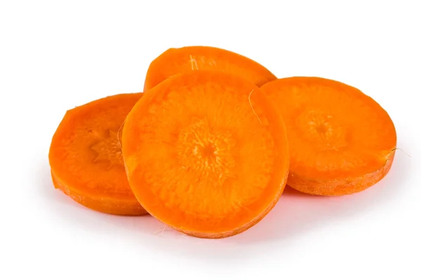 橙色的胡萝卜切成薄片 — 图库照片