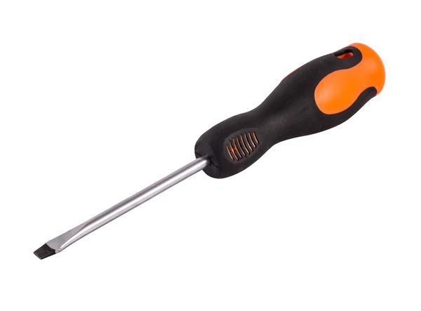 Orange screwdriver isolated on white — стоковое фото