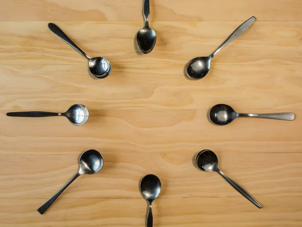 八个勺子背景 — 图库照片
