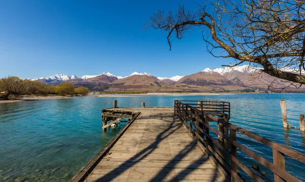 Wooden pier in New Zealand — Stock Photo, Image