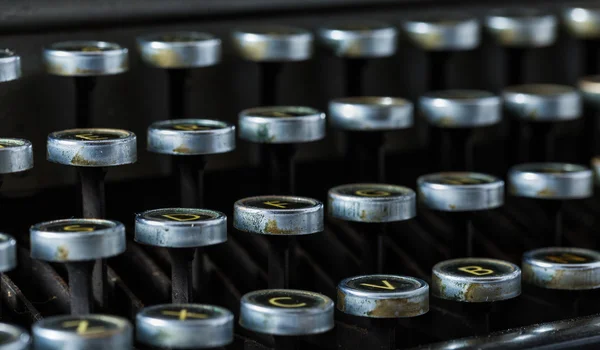 Klucze rocznika maszyny do pisania z bliska — Zdjęcie stockowe