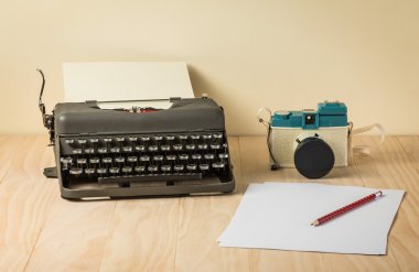 Vintage daktilo görüntüsünü 