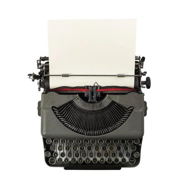 Vintage typemachine geïsoleerd op witte achtergrond — Stockfoto