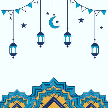 Ramazan Fenerleri İslami Süslemelere, Fenerlere, Ramazan 'a, Kurban Arkaplanına Asılıyor