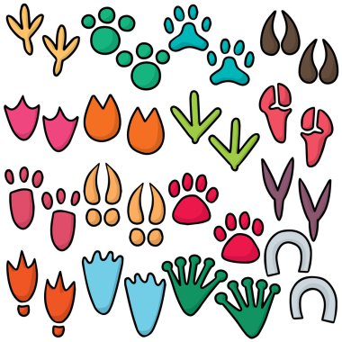 vector set of animal footprints clipart