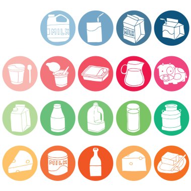 süt ürünü vektör kümesi