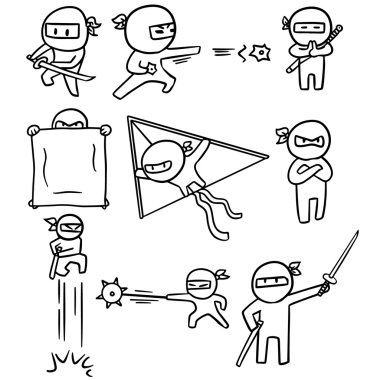 vektör set Ninja