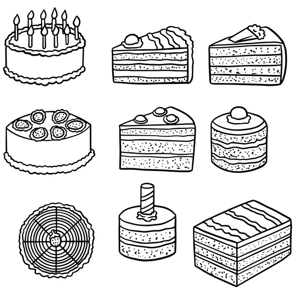 Vektor-Set von Kuchen — Stockvektor