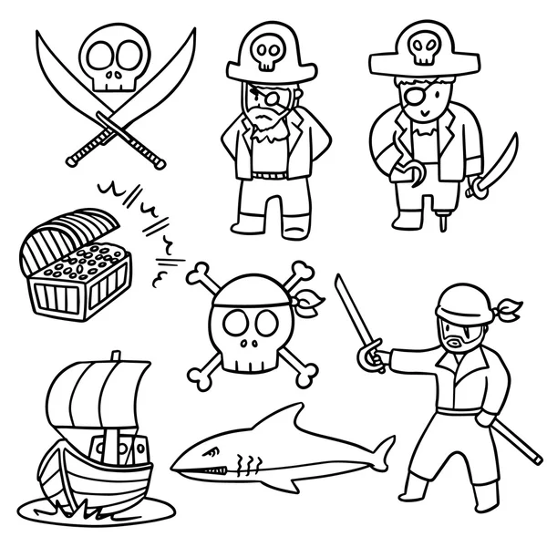 Векторный набор пиратов — стоковый вектор