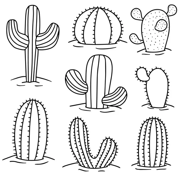 Vector set of cactus — Stock Vector