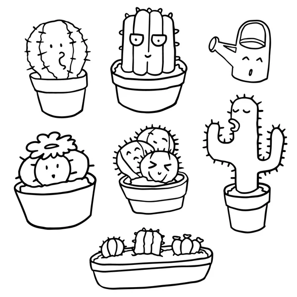 Vector set of cactus — Stock Vector