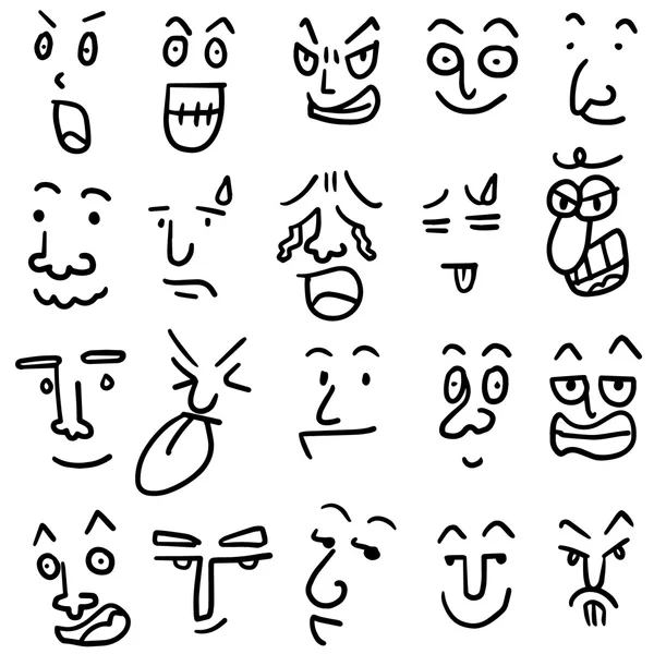 Vector set of cartoon face — Stock Vector