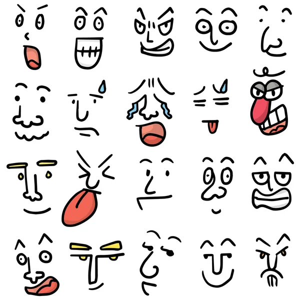 vektör çizgi film yüzü kümesi