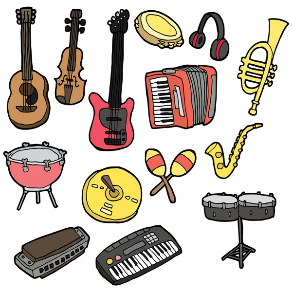 Vector set of music instrument — Stock Vector