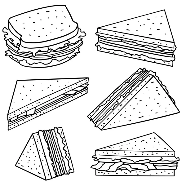 Vector conjunto de sándwich — Vector de stock