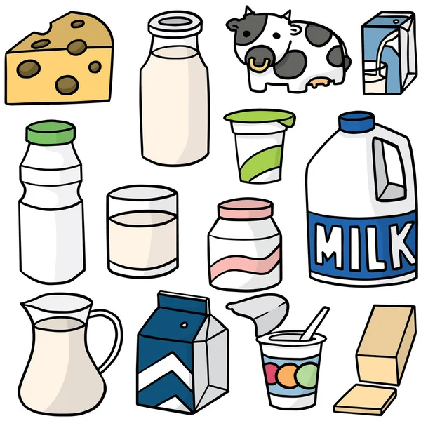 Векторний набір молочного продукту — стоковий вектор