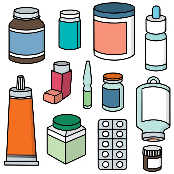 Conjunto vectorial de medicamentos — Vector de stock