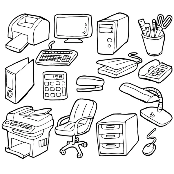 vektör kümesi ofis aksesuarları