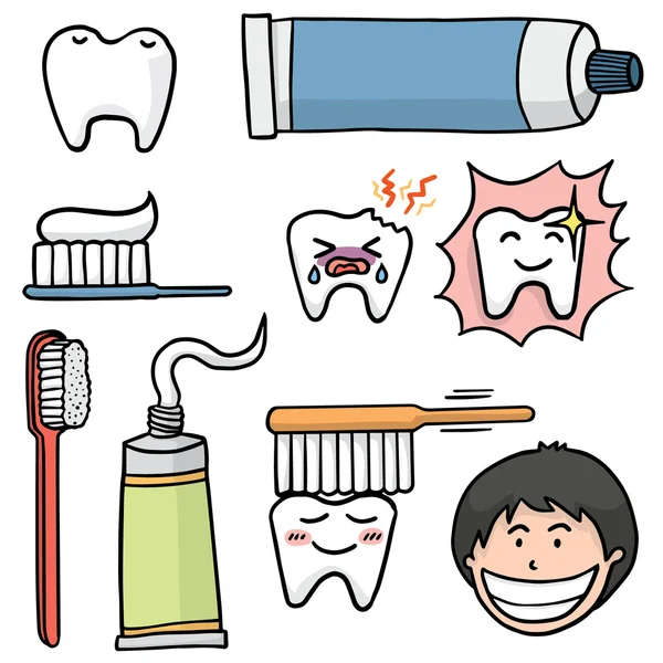 Diente, dientes vector iconos conjunto — Vector de stock