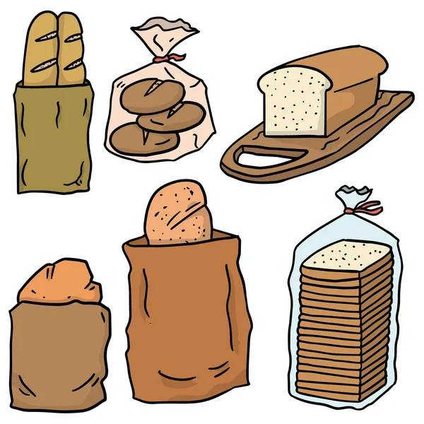 Vektor uppsättning bröd — Stock vektor