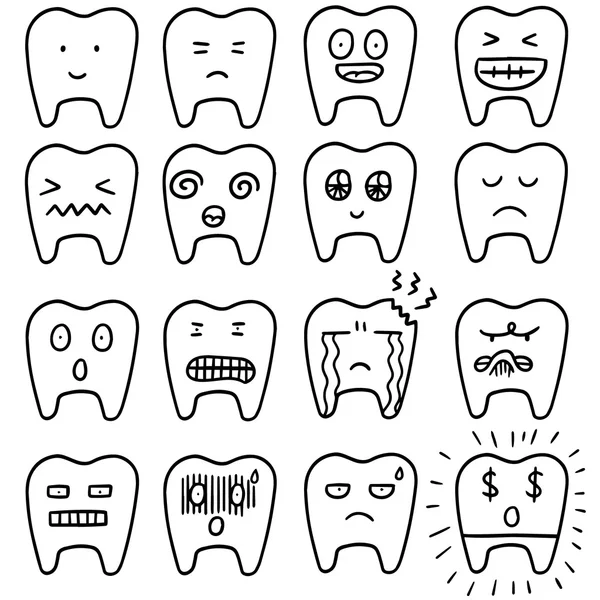 Jeu vectoriel de dents — Image vectorielle