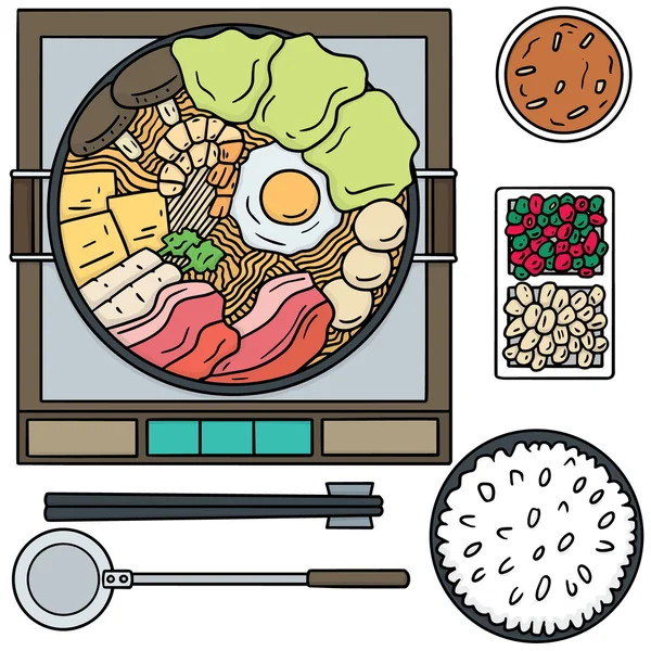 Vector set of sukiyaki — Stock Vector