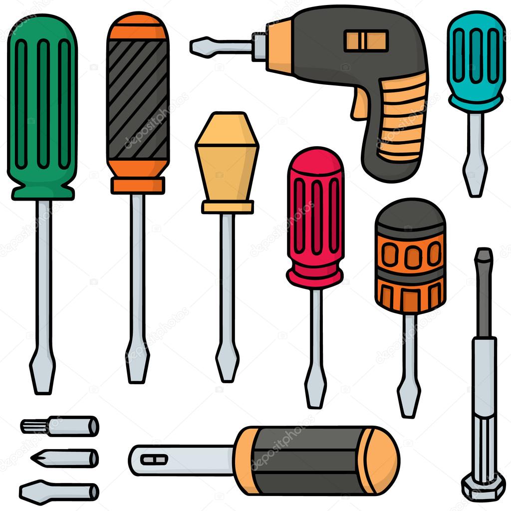 vector set of screwdrivers