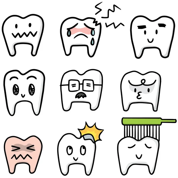 Jeu vectoriel de dents — Image vectorielle