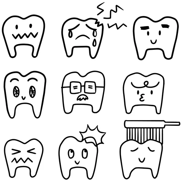 Conjunto vetorial de dente —  Vetores de Stock