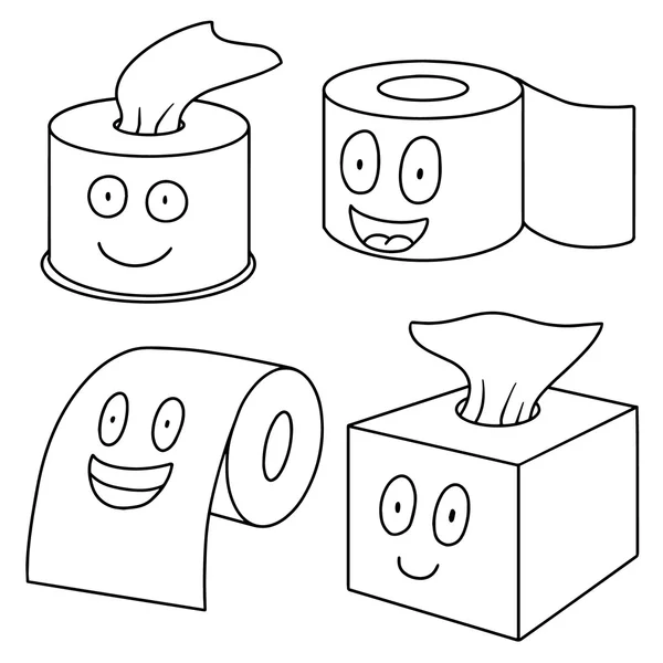 Vector conjunto de dibujos animados de papel de tejido — Vector de stock