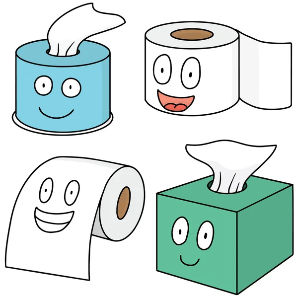 Vector conjunto de dibujos animados de papel de tejido — Archivo Imágenes Vectoriales