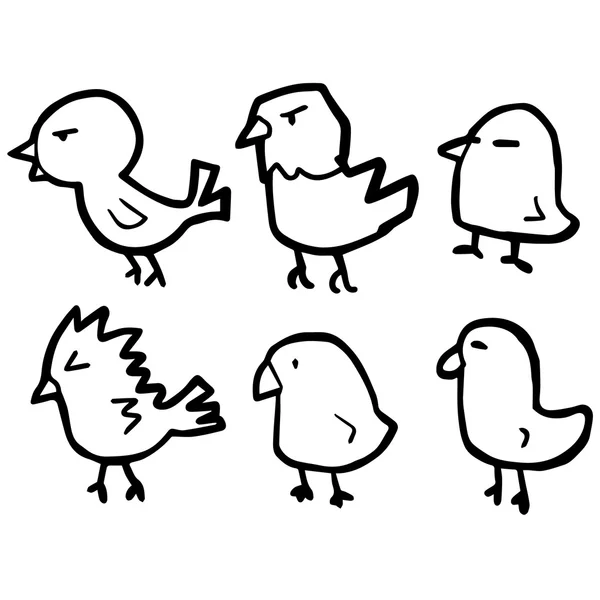 Insieme vettoriale di uccelli — Vettoriale Stock