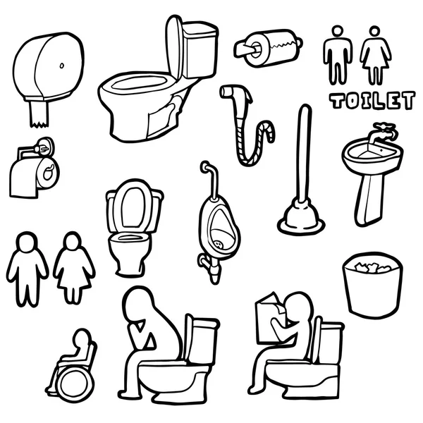 Jeu vectoriel d'icône de toilette — Image vectorielle