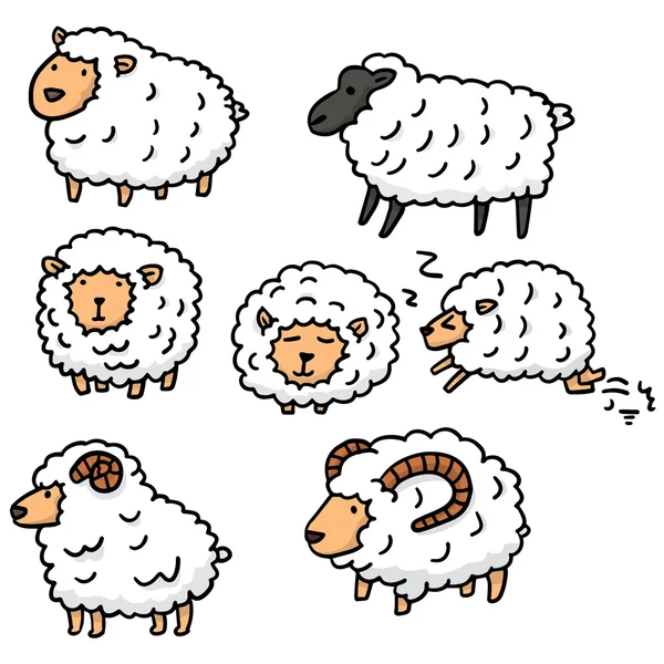 Vektorové sada ovcí — Stockový vektor
