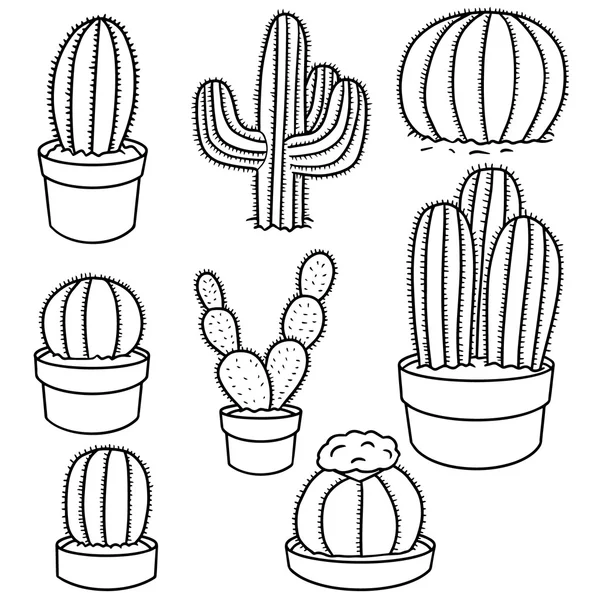 Vector set of cactus — Stock Vector