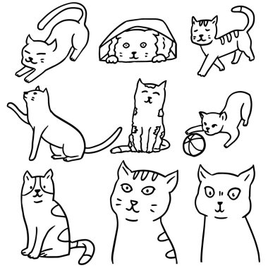 vektör kedi kümesi