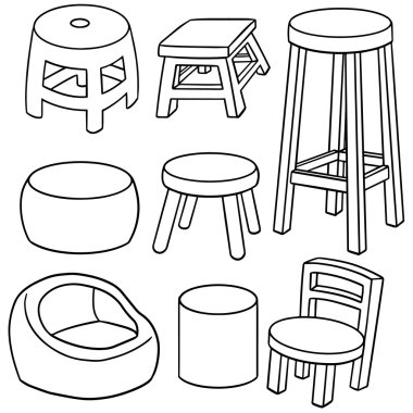 sandalye vektör kümesi