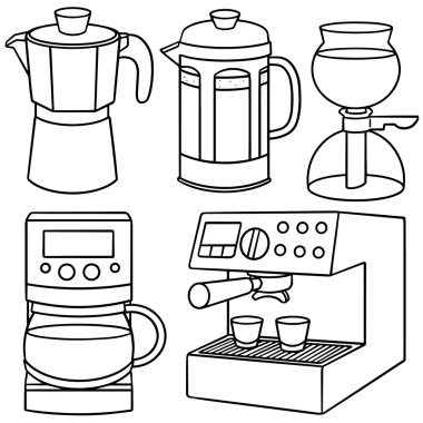 kahve makinesi vektör kümesi