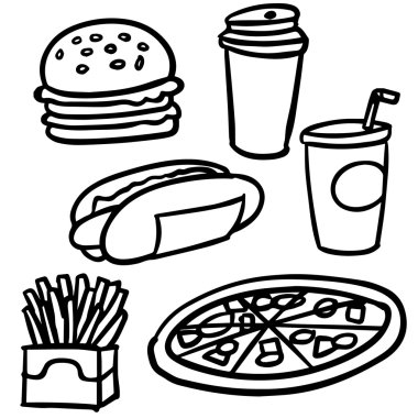 fastfood vektör kümesi