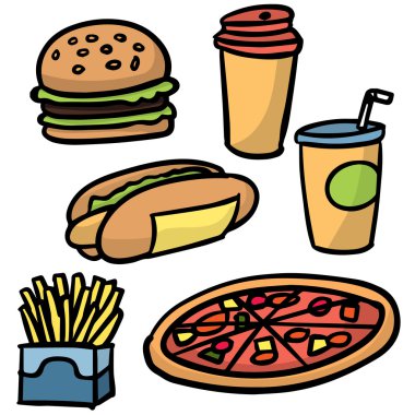 fastfood vektör kümesi