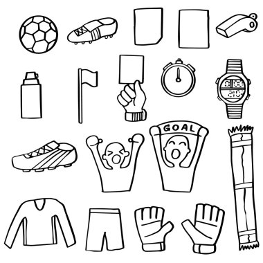 Futbol simge vektör kümesi
