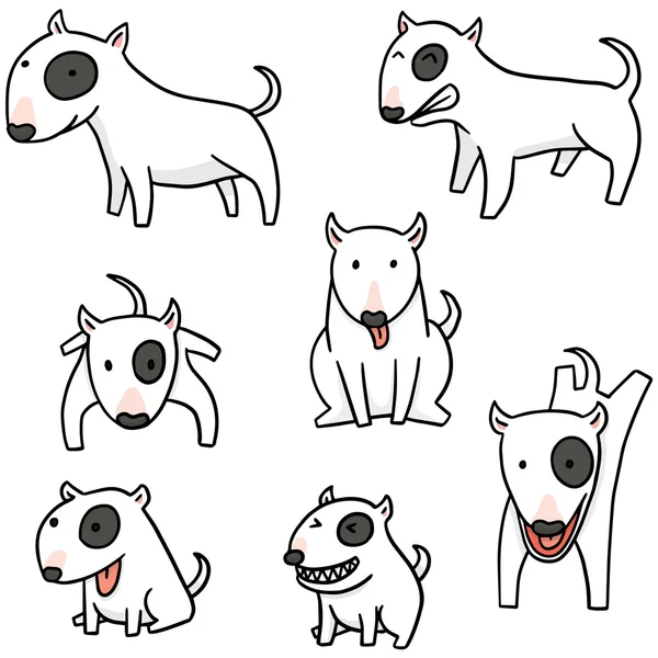 Vector set of dog, bull terrier — Stock Vector