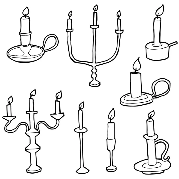Vector set of candle stick — Stock Vector